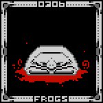 16-bit 1:1 ambiguous_gender amphibian black_background blood blood_pool bodily_fluids border digital_media_(artwork) english_text feral frog grey_border grey_text number obese obese_feral overweight overweight_feral pillbagz pixel_(artwork) scp-306-1 scp_foundation simple_background solo species_name spot_color text