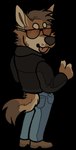 2024 alpha_channel anthro astrayd0g black_clothing black_jacket black_topwear blue_bottomwear blue_clothing blue_jeans blue_pants bottomwear brown_body brown_clothing brown_footwear brown_fur brown_hair brown_nose brown_shoes brown_tail canid canine canis clothed clothing coyote dawg_(astrayd0g) denim denim_bottomwear denim_clothing digital_media_(artwork) dingo domestic_dog eyewear footwear fully_clothed fur german_shepherd gesture glasses hair hand_gesture herding_dog hybrid intersex jacket jeans looking_at_viewer male mammal pants pastoral_dog rear_view shoes simple_background solo standing tail tan_body tan_fur thumbs_up tongue tongue_out topwear transparent_background