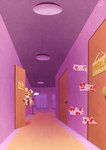 anthro ceiling cream_the_rabbit curtains detailed_background door ellipsis female furniture hallway heart_symbol hi_res lagomorph leporid mammal michiyoshi rabbit sega sign solo sonic_the_hedgehog_(series) text vase