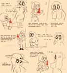 2015 alternate_universe balls big_breasts blooksanap blush breasts bulge butt clothed clothing comic crossgender dialogue duo english_text erection female foreskin frisk_(undertale) frisky_(under(her)tail) genitals ghost hair hi_res human humanoid_genitalia humanoid_penis lol_comments male mammal napstablook nipples not_furry nude open_mouth parody penis simple_background smile spirit teeth text thewill under(her)tail undertale undertale_(series)