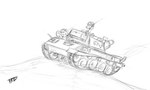 cannon duo equid equine gun hi_res horse mammal military monochrome moving_vehicle outside pinky_bestia pony ranged_weapon simple_background sketch story tank vehicle weapon