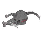 4:3 ambiguous_gender barkfur_(artist) domestic_cat elderly fan_character felid feline felis feral fur grey_body grey_fur hi_res lying mammal solo warriors_(book_series)