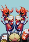 Rating: s
ID: 3889574
Date: 2023-02-22 20:48:15 -0500
Status: active
Score: 16
2022 4_fingers :3 absurd_res android animal_humanoid antennae_(anatomy) arthropod arthropod_humanoid bangs bee bee_humanoid bellabot beverage blue_background blue_eyes blunt_bangs bottomwear breasts burger cat_humanoid cleavage clothed clothing collared_shirt crop_top domestic_cat dress_shirt duo fast_food felid felid_humanoid feline feline_humanoid felis female fingers flag floating_fingers food food_tray foreshortening fries hair hi_res high-angle_view holding_object humanoid hybrid hymenopteran hymenopteran_humanoid insect insect_humanoid joints jollibee jollibot kahoyisda looking_at_viewer machine mammal mammal_humanoid milestone_celebration multicolored_body necktie portrait pudu_robotics red_body red_clothing red_hair robot screen screen_face shaded shirt short_hair shorts sibling_(lore) side_bangs simple_background soda tail three-quarter_portrait topwear tray twins_(lore) two_tone_body white_body post #3889574