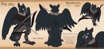 aarakocra_(dnd) absurd_res alsoflick archer armor arrow_(weapon) avian bird black_body black_feathers blue_eyes bow_(weapon) clothing contemplating contemplative corvid corvus_(genus) crow digital_media_(artwork) dungeons_and_dragons english_text feathered_wings feathers feet flick_(alsoflick) flick_(characters) flik_allo_(alsoflick) foot_wraps hasbro hi_res leather leather_armor leather_clothing model_sheet oscine passerine ranged_weapon ranger shirt solo tail tail_feathers text topwear tunic weapon wings wizards_of_the_coast wraps