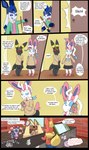 absurd_res anthro apron bottomwear cafe clothed clothing comic crossdressing dialogue dress duo eeveelution electronics english_text female feminization flareon forced frost generation_1_pokemon generation_2_pokemon generation_4_pokemon generation_6_pokemon glaceon glacey_frost_(the_go1den_fox) hi_res hotpants lopunny male matachu matachu_(character) meowstic mother_(lore) nintendo parent_(lore) phone pokemon pokemon_(species) public school school_uniform shocked shorts sid's_mom_(matachu) sid_(matachu) skirt stacy_(matachu) stolen_clothing sylveon text umbreon uniform working