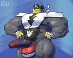 5:4 abs absurd_res anthro balls balls_in_underwear beefburner big_balls big_muscles big_pecs big_penis bodily_fluids clothing erection game_freak generation_8_pokemon genitals hi_res huge_balls huge_muscles huge_pecs huge_penis humanoid_genitalia humanoid_penis hyper hyper_muscles legendary_pokemon male muscular muscular_male nintendo nude nude_male pecs penis pokeball pokeball_print pokeball_thong pokemon pokemon_(species) single_strike_style_urshifu solo sweat sweatdrop thong underwear urshifu vein veiny_penis