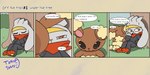 2:1 anthro bean_(token_taker) blush brown_body buneary clothed clothing comic dialogue digital_media_(artwork) duo english_text female feral fur generation_4_pokemon generation_8_pokemon hair hi_res hops_(token_taker) lagomorph male mammal nintendo open_mouth pokemon pokemon_(species) raboot red_eyes simple_background smile text token_taker tongue white_body white_fur