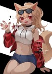 Rating: s
ID: 4566054
Date: 2024-01-30 01:27:25 -0500
Status: active
Score: 46
115meg abstract_background absurd_res accessory anthro arm_support artist_name belly biped black_choker black_jewelry black_necklace bottomwear braided_hair button_(fastener) cheek_tuft choker claws clothed clothing commissioner_name crop_hoodie crop_top denim denim_bottomwear denim_clothing denim_shorts domestic_cat drawstring eyelashes eyewear eyewear_on_head facial_tuft feather_in_hair feathers felid feline felis female finger_claws fluffy fluffy_tail fur gesture glasses glasses_on_head hair hair_accessory hi_res hood_down hoodie jacket jewelry looking_at_viewer loose_feather mammal markings navel necklace off_shoulder open_clothing open_jacket open_topwear painted_claws pattern_clothing pattern_jacket pattern_topwear pawpads ponytail red_claws red_clothing red_eyes red_jacket red_topwear shirt shorts sitting sleeveless_hoodie solo sparkles star striped_clothing striped_jacket striped_topwear stripes sunglasses sunglasses_on_head tail tan_body tan_fur tan_hair text topwear tuft waving waving_at_viewer whisker_markings whiskers white_clothing white_hoodie white_shirt white_topwear post #4566054