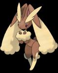 2002 2006 alpha_channel anthro big_ears black_sclera brown_body brown_fur female fur generation_4_pokemon hi_res ken_sugimori lagomorph lopunny mammal nintendo official_art pink_eyes pokemon pokemon_(species) simple_background smile solo thick_thighs thin_calves transparent_background wide_hips yellow_body yellow_fur