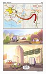 2023 anthro asinus building car comic detailed_background donkey english_text equid equine guayodraws hi_res horse inside_car inside_vehicle julio_(julio_&_poncho) mammal map mountain plant poncho_(julio_&_poncho) text tree vehicle