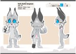 2020 3_toes 4_fingers anthro big_ears black_ears black_eyebrows black_markings black_pawpads black_sclera black_spots blue_eyes camo character_name cheek_tuft claws color_swatch cross_section cute_fangs digital_media_(artwork) english_text eyebrows facial_tuft feet felid feline fingers front_view fur grey_body grey_ears grey_fur looking_aside lynx male mammal markings model_sheet multicolored_body multicolored_ears multicolored_fur multicolored_tail on_one_leg open_mouth pawpads presto_(artist) pupils rear_view side_view simple_background snout solo spots spotted_markings standing striped_markings stripes tail tan_background text toes tuft verk_(presto) white_background white_body white_fur