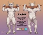 2023 6:5 abs aljistar_(beefythebull) anthro back_muscles balls biceps bovid bovine butt cattle deltoids flaccid foreskin genitals hi_res hooves horn humanoid_genitalia humanoid_penis looking_at_viewer male mammal mercenary model_sheet muscular muscular_arms muscular_thighs obliques pecs penis perineum rov simple_background smile solo standing tail triceps white_balls white_penis white_perineum yoke yoke_pose