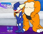 animated anthro behind_another belly big_feet big_tail black_clothing black_panties black_underwear blue_body blush charizard clothing defeated duo feet generation_1_pokemon generation_6_pokemon greninja half_body hand_on_partner's_arm hands_between_legs head_out_of_frame male male/male nintendo open_mouth orange_body panties pokemon pokemon_(species) pokemon_unite purblube_scramble-prll shaking short_playtime size_difference tail text trembling underwear white_eyes yellow_belly