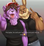 Rating: e
ID: 5213771
Date: 2024-11-30 00:48:27 -0500
Status: active
Score: 21
absurd_res anthro biceps black_clothing black_shirt black_topwear bodily_fluids bottomwear brown_body brown_fur brown_hair clothed clothing cum cum_on_face denim denim_bottomwear denim_clothing duo english_text felid fur genital_fluids gesture green_eyes hair hand_gesture hi_res huniinawty implied_cuckold implied_oral jeans lagomorph leporid male male/male mammal message mocha_latte_love muscular muscular_anthro muscular_male notification pantherine pants pecs photo purple_body purple_fur rabbit ritsukaxan_(character) selfie shirt smile smiling_at_viewer snapchat text tongue tongue_out topwear v_sign post #5213771