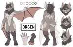 absurd_res anthro bat black_nails colored_nails danglebat digital_media_(artwork) eyebrows fluffy fluffy_chest fluffy_tail fur fur_markings fycroh green_eyes grey_body grey_fur grey_hair hair hi_res humanoid liltaiga4 male mammal markings membrane_(anatomy) membranous_wings model_sheet nails orgen_(danglebat) pawpads paws pink_membrane pink_nose solo tail wing_bones winged_arms wings