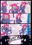 2022 5_fingers alcorart anthro blue_eyes camel_toe clothed clothing comic conditional_dnp dialogue digital_media_(artwork) english_text equestria_girls equid equine eyebrows female fingers friendship_is_magic hasbro hi_res mammal my_little_pony open_mouth open_smile panel_skew pinkie_pie_(eg) pinkie_pie_(mlp) smile species_transformation speech_bubble square_crossover text transformation url