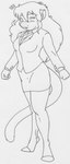 2009 anthro bottomwear breast_expansion breasts businesswear clothed clothing danellz expansion felid female hair kathy_(danellz) legwear lion mammal monochrome necktie office_clothing open_mouth pantherine sketch skirt solo stockings traditional_media_(artwork)