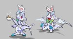 ambiguous_gender anthro bow_tie cloud_neopet container cup grey_background membrane_(anatomy) membranous_wings neopet_(species) neopets shoyru simple_background solo wings worm_(artist)