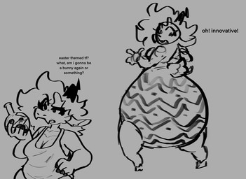 Rating: q
ID: 5514088
Date: 2025-04-19 04:37:05 -0400
Status: active
Score: 9
anthro basic_sequence big_butt bovid breasts butt caprine clothed clothing dialogue digital_media_(artwork) easter easter_egg egg english_text female girlpenisworld goat growth hair hazel_(girlpenisworld) hi_res holidays horn huge_butt huge_thighs hyper hyper_butt linear_sequence mammal monobutt monochrome open_mouth patterned_butt solo tail text thick_thighs trans_(lore) trans_woman_(lore) transformation transformation_sequence wide_hips post #5514088