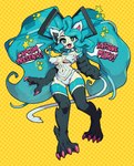 Rating: q
ID: 5019565
Date: 2024-08-30 12:33:10 -0400
Status: active
Score: 97
:3 absurd_res accessory alternate_species anthro big_hands black_body black_fur bodily_fluids breasts capcom claws darkstalkers dialogue domestic_cat dotted_background electronics english_text felicia_(darkstalkers) felid feline felis female fur furgonomics furrification fusion green_body green_eyes green_fur green_hair hair hair_accessory hatsune_miku headgear headphones headset hi_res long_hair long_pigtails looking_at_viewer mammal midriff mostly_nude naturally_censored navel necktie open_mouth open_smile pattern_background paws pigeon_toed pigtails poofy_hair shirt_collar simple_background slugbox smile solo speech_bubble star sweat text twintails_(hairstyle) vocaloid white_body white_fur post #5019565