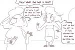 Rating: s
ID: 1116100
Date: 2017-01-22 22:09:09 -0500
Status: active
Score: 21
ambiguous_gender anthro bovid caprine dialogue disney domestic_sheep duo english_text fur male mammal monochrome razor sheep simple_background speech_bubble text the_weaver tools wool_(fur) zootopia post #1116100