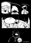 afuckingcamel-zenge-art_(artist) ambiguous_gender black_and_white chucklefish comic hi_res hylotl kenta_(afuckingcamel) male monochrome ruin_(starbound) starbound