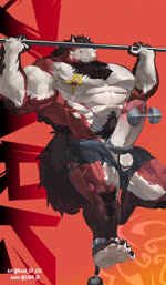 2d_animation abs abstract_background absurd_res animated anthro balls barazoku biceps big_balls big_muscles big_pecs big_penis black_hair black_nose body_hair canid canine canis chest_hair clothing digital_media_(artwork) erection exercise fur genitals hair hi_res huge_muscles huge_penis huge_thighs humanoid_genitalia humanoid_penis lee_(zark) loop male mammal manly motion_tweening multicolored_body multicolored_fur muscular muscular_anthro muscular_arms muscular_male muscular_thighs mythological_canine mythological_creature mythology nipple_piercing nipples no_sound pecs penis piercing pubes pull-up_(exercise) red_body red_fur short_playtime solo thick_thighs throbbing throbbing_penis torn_clothing two_tone_body two_tone_fur unusual_piercing webm weightlifting were werecanid werecanine werewolf white_body white_fur wolf workout zark