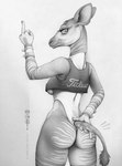 Rating: q
ID: 4485866
Date: 2023-12-21 14:18:30 -0500
Status: active
Score: 99
2023 anthro athletic athletic_female breasts butt clothing crop_top ear_piercing ecmajor facial_piercing female gesture giraffid hand_gesture hi_res horizontal_pupils leotard lip_piercing mammal middle_finger monochrome okapi piercing pupils shirt solo tail topwear traditional_media_(artwork) under_boob post #4485866