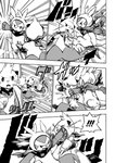 belly_punching bodily_fluids chespin chest_punch chest_torture chloe_(icma) comic dewott dialogue duo face_punch face_torture fight generation_5_pokemon generation_6_pokemon head_torture japanese_text kick makotoo male mammal monochrome motion_lines nagasone_(icma) nintendo pmd:_icma pokemon pokemon_(species) pokemon_mystery_dungeon punch right_to_left scarf sharp_teeth shell spike_chunsoft stomach_torture sweat sweatdrop teeth text translation_request whiskers