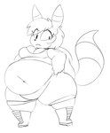 2021 4_fingers :< anthro arm_markings belly big_belly biped black_and_white boots bottomwear bottomwear_pull breasts cleavage clothed clothed_anthro clothed_female clothing clothing_pull deep_navel digital_drawing_(artwork) digital_media_(artwork) dressing ears_up eeveelution eye_through_hair eyebrow_through_hair eyebrows eyelashes eyelashes_through_hair female fingers fluffy fluffy_tail footwear front_view full-length_portrait fur fur_markings generation_2_pokemon hair hi_res looking_aside maddeku mammal markings midriff monochrome navel nintendo obese obese_anthro obese_female overweight overweight_anthro overweight_female pokemon pokemon_(species) pokemorph portrait ring_(marking) shoes shorts shorts_pull shoulder_markings simple_background sketch solo standing striped_ears striped_markings striped_tail stripes tail tail_markings thick_thighs three-quarter_view tight_clothing translucent translucent_hair umbreon white_background wide_hipped_anthro wide_hipped_female wide_hips wide_stance