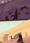 2023 anthro artist_collaboration artist_name boulder cactus comic conditional_dnp deathclaw elvche fallout female fence feral glowing glowing_eyes hi_res lazy_(elvche) microsoft night_stalker_(fallout) pip-boy plant rock scalie scalywanderer silhouette tori_(elvche)