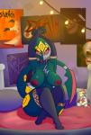 Rating: q
ID: 1708406
Date: 2018-11-14 18:27:34 -0500
Status: active
Score: 110
5_fingers anthro anthrofied bed big_breasts biped blade blue_body blue_skin bone breasts clothing fangs female fingers furniture generation_3_pokemon generation_7_pokemon gloves handwear hi_res iguanasarecool inside legwear lights markings mimikyu nintendo nipples parody pillow plushie pokemon pokemon_(species) poster razor red_eyes seviper sewing_pin sitting skull solo stockings teeth text thick_thighs tools wide_hips yellow_body yellow_skin zangoose post #1708406