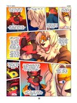 3:4 absurd_res anthro arcanine blue_eyes bodily_fluids clothed clothing comic crying dialogue duo dylan_(zourik) english_text generation_1_pokemon generation_7_pokemon hi_res incineroar leo_(zourik) male nintendo open_mouth pokemon pokemon_(species) sad smile solo tears text yellow_sclera zourik