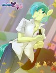 anthro backpack boastudio bottomwear clothing denim denim_bottomwear denim_clothing equid equine friendship_is_magic hasbro hi_res horse jeans leaf male mammal my_little_pony pants pony sandbar_(mlp) shirt solo topwear