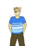 3:4 anthro bear clothed clothing connor_(texnatsu) eyewear fully_clothed fuze glasses hi_res male mammal simple_background solo texnatsu white_background