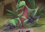 2_toes absurd_res anthro dirty dirty_feet feet foot_focus generation_3_pokemon grovyle hi_res male nintendo pokemon pokemon_(species) pokemon_mystery_dungeon solo sousaku_san spike_chunsoft toes