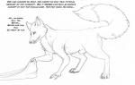 animal_genitalia arania canid canine clothing dave_(tcitw) dialogue dipstick_tail dress english_text feral fox fully_sheathed fur genitals herm_(lore) male mammal markings monochrome nude pawpads paws sheath sketch solo tail tail_markings text the_cabin_in_the_woods_(arania)