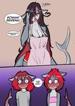 anthro black_hair blush breasts brother_(lore) brother_and_sister_(lore) cleavage clothed clothing comic daughter_(lore) dialogue fin fin_piercing fin_ring fish furgonomics furry-specific_piercing hair hi_res humor lizzard_sama marina_(kai_the-shark) marine mother_(lore) mother_and_child_(lore) mother_and_daughter_(lore) mother_and_son_(lore) non-mammal_breasts parent_(lore) parent_and_child_(lore) parent_and_daughter_(lore) parent_and_son_(lore) piercing red_hair rowan_(kai_the-shark) serena_(kai_the-shark) shark sibling_(lore) sister_(lore) son_(lore) tail text