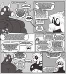 absurd_res anthro big_muscles big_pecs bovid caprine comic duo english_text gabriel_(parttimeyeen) goat hi_res horn huge_muscles huge_pecs hyper hyper_muscles male mammal mask muscular muscular_anthro muscular_arms muscular_male parttimeyeen_(artist) pecs profanity superhero text tox_(parttimeyeen)