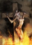 Rating: e
ID: 4204483
Date: 2023-07-31 08:55:02 -0400
Status: active
Score: 64
2019 anthro areola arms_tied biped black_sclera blood bodily_fluids bound breasts burn_scar burning burning_alive claws cross crucifixion dying execution female fire frank-79 front_view gore hi_res imminent_death neck_tuft nipples nude open_mouth pain saliva scar screaming sergal small_breasts smoke solo stake teeth tongue tuft white_body wounded post #4204483