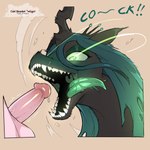 Rating: e
ID: 5542021
Date: 2025-05-01 15:03:10 -0400
Status: active
Score: 200
1:1 2025 ambiguous_gender arthropod black_body black_fur bodily_fluids changeling cold-blooded-twilight duo equid equine erection exclamation_point eyeliner female feral friendship_is_magic fur genital_fluids genitals glans green_eyes green_hair hair hasbro hi_res horse humanoid_genitalia humanoid_penis makeup male mammal my_little_pony penis pony precum quadruped queen_chrysalis_(mlp) saliva sharp_teeth simple_background teeth text tongue tongue_out white_body post #5542021