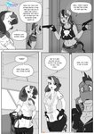 2020 anthro anthrofied clothing comic dialogue dragon english_text equid equine female fingerless_gloves friendship_is_magic gloves gun handgun handwear hasbro hi_res horn mammal monochrome my_little_pony mythological_creature mythological_equine mythological_scalie mythology pegasus pia-sama pupils rainbow_dash_(mlp) ranged_weapon rarity_(mlp) scalie slit_pupils spike_(mlp) text unicorn weapon wings