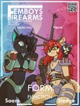 2022 3:4 4_fingers anthro anti-materiel_rifle anti-tank_rifle armor black_body black_fur cover domestic_cat duo felid feline felis femboy fingers fur gun hair handgun hi_res holding_gun holding_handgun holding_object holding_pistol holding_ranged_weapon holding_rifle holding_weapon inner_ear_fluff keltec_p50 leona_(aka)_little_one magazine_cover male mammal marcus_gray pistol ptrs-41 qr_code ranged_weapon red_hair saam siamese sledge tail tan_body tan_fur teal_eyes thick_thighs trigger_discipline tuft weapon wide_hips