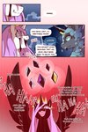 2024 2:3 blood blood_on_face bodily_fluids cold-blooded-twilight comic crown cutie_mark dialogue disheveled duo ears_up elements_of_harmony english_text equid equine female feral friendship_is_magic glowing glowing_eyes hair hasbro headgear hi_res horn laugh mammal messy_hair my_little_pony mythological_creature mythological_equine mythology nightmare_moon_(mlp) one_eye_obstructed open_mouth outside princess_celestia_(mlp) regalia shaking shivering spread_wings text wide_eyed winged_unicorn wings