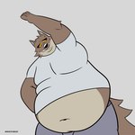 1:1 absurd_res anthro belly belly_overhang big_belly bottomwear canid canine canis clothing dreamworks fattytober hi_res male mammal mindof moobs mr._wolf_(the_bad_guys) obese overweight overweight_male pants stretching sweatpants the_bad_guys tight_clothing weight_gain wolf