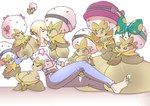 absurd_res alternate_breast_size anthro big_breasts big_ribbon_style_eldegoss blue_unite_style_eldegoss bodily_fluids breast_milking breasts eldegoss fashionable_style_eldegoss feet female foot_on_breast generation_8_pokemon group hi_res holowear_(pokemon) huge_breasts human hyper hyper_breasts immobile interspecies lactating levitation male mammal morbidly_obese nintendo obese orange_unite_style_eldegoss overweight pokebuki_style_eldegoss pokemon pokemon_(species) pokemon_unite pokephilia purple_unite_style_eldegoss short_stack space_style_eldegoss tapirclip volo_(pokemon)