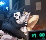 Rating: s
ID: 2995467
Date: 2021-10-27 14:18:47 -0400
Status: active
Score: 463
2018 anthro black_body black_fur canid canine canis changed_(video_game) clock cuddling detailed_background digital_clock duo electronics eyes_closed fur goo_creature hand_holding hug inside leo_volcano lin_(changed) male male/male mammal mask nude puro_(changed) sleeping white_body white_fur wolf post #2995467
