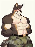 Rating: q
ID: 5226066
Date: 2024-12-06 07:15:26 -0500
Status: active
Score: 26
2024 3:4 anthro army army_outfit army_uniform barazoku belt blush blush_lines bottomwear bound camo camo_bottomwear camo_clothing camo_pants camo_print canid canine canis clothing cross-popping_vein digital_media_(artwork) dog_tags domestic_dog fur gag gagged hand_behind_back hi_res inner_ear_fluff male mammal military military_clothing military_pants military_uniform multicolored_body multicolored_fur pants pattern_bottomwear pattern_clothing pattern_pants pecs shirtless soldier solo tuft uniform warrior yukayuka1346 post #5226066