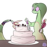 1:1 ambiguous_gender anthro cake candy chocolate contraption coriander_(isyrion) dessert eclairscollection fin flygon food frosting generation_3_pokemon hi_res kitchen_utensils nintendo pokemon pokemon_(species) solo tail tail_fin tools whisk