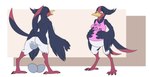 anthro avian beak bodily_fluids bottomless bottomless_anthro bottomless_female breasts claws clothed clothing egg female generation_3_pokemon genital_fluids genitals hand_wings hands_on_belly hi_res nintendo open_beak open_mouth oviposition pink_clothing pink_shirt pink_topwear pokemon pokemon_(species) pregnant pregnant_anthro pregnant_female pussy raised_tail shirt solo swellow tail toe_claws tomek1000 topwear vaginal vaginal_fluids winged_arms wings